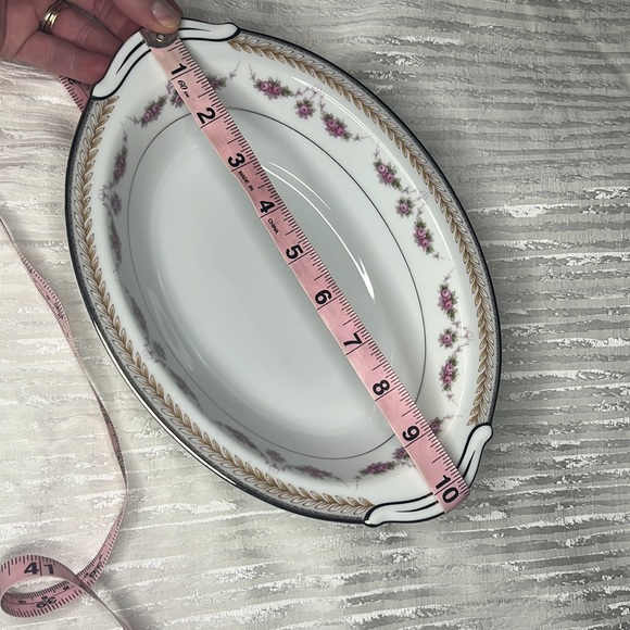 RC SERVING BOWL VTG 1960s PATTERN NORITAKE 564 VICTORIAN ROSES AND LAUREL WREATH - Picture 8 of 10